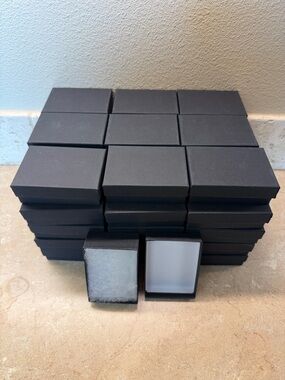 Lot of 50 Black Cardboard Jewelry Boxes